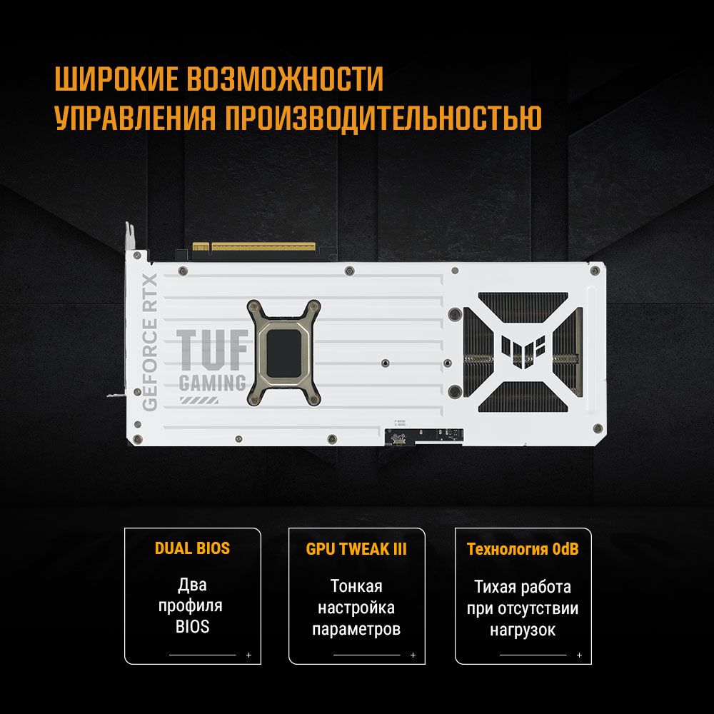 Видеокарта ASUS TUF-RTX5070TI-O16G-WHITE-GAMING//RTX5070TI HDMI*2 DP*3 16G D7/ 90YV0MD3-M0NA00
