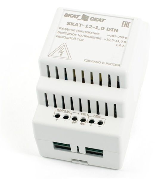 Ибп исполнения din (583) Бастион SKAT-12-1.0 DIN (СКАТ ИБП-12/1-DIN) источник питания 12В 1А пластик
