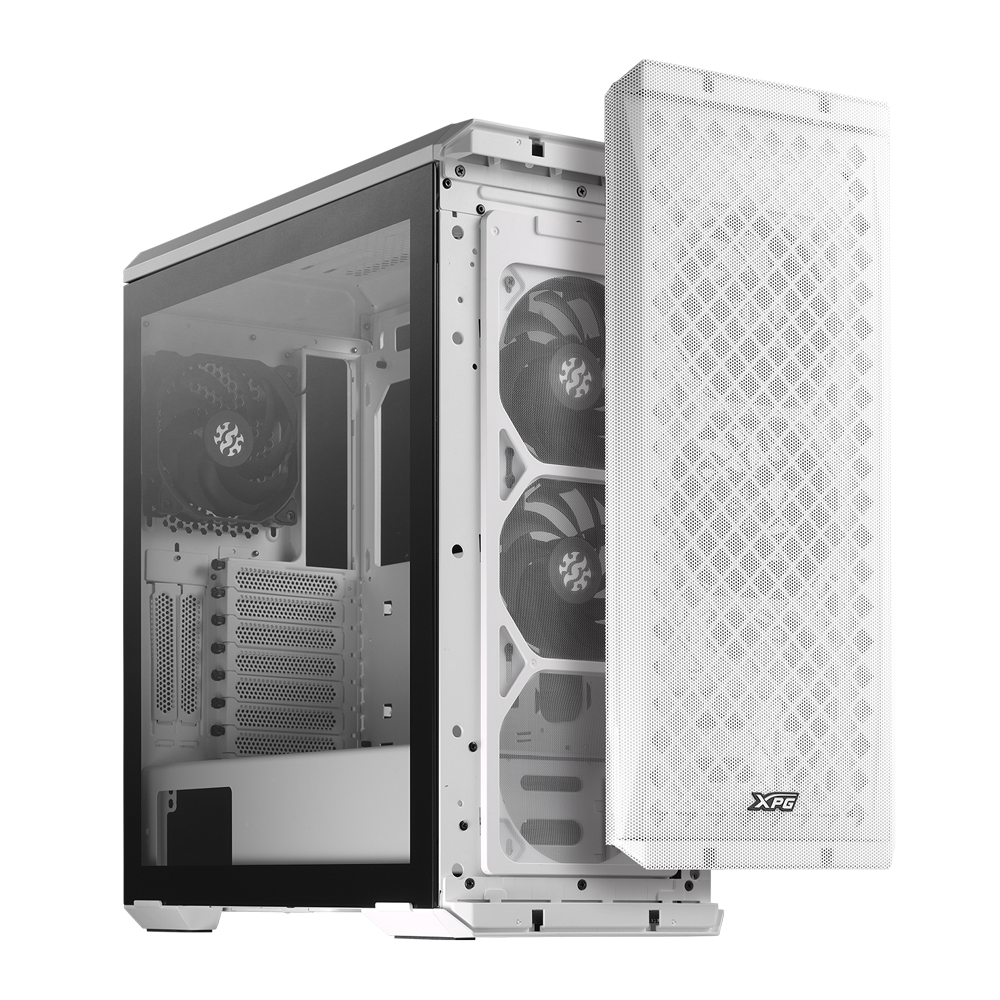 Корпус XPG DEFENDER WHITE [DEFENDER-WHCWW] (Midi-Tower, белый, TG, 120mm fan*3)