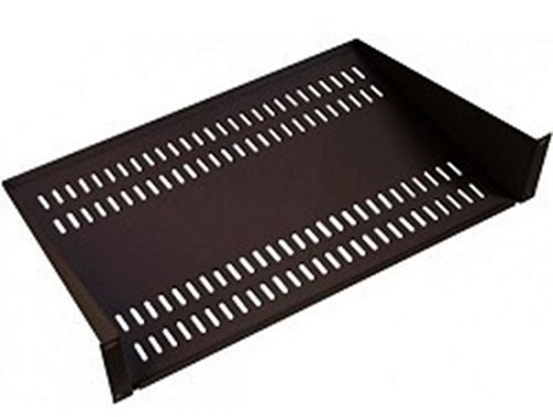 Полка перфорированная консольная 2U, глубина 300 мм, цвет черный