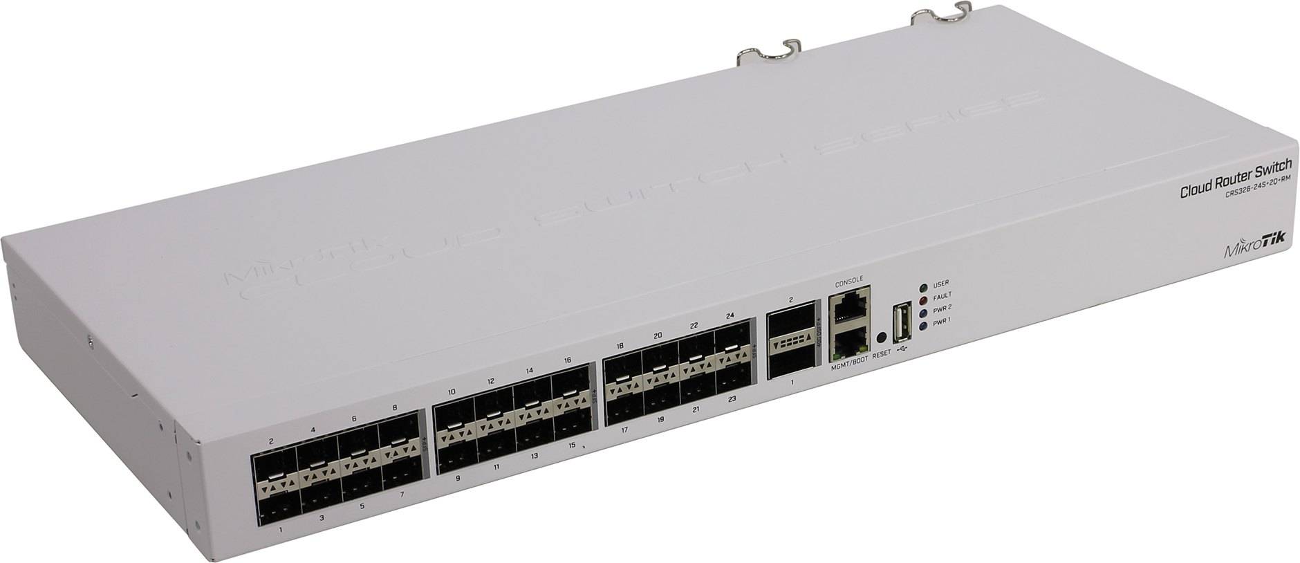 Коммутатор MikroTik CRS326-24S+2Q+RM (L3) 1x100Мбит/с 24SFP+ 2xQSFP+ управляемый