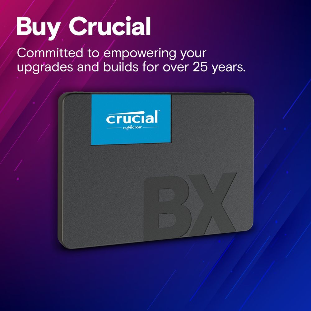 Твердотельный диск 4TB Crucial BX500 , 2.5", SATA III [R/W - 540/500 MB/s] TLC 3D NAND