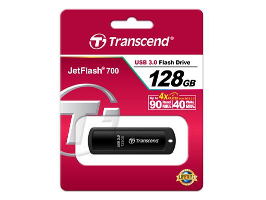 Флеш Диск Transcend 128Gb Jetflash 700 TS128GJF700 USB3.0 черный