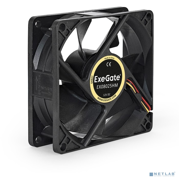 Exegate EX283380RUS Вентилятор ExeGate EX08025HM, 80x80x25 мм, Hydraulic bearing (гидродинамический)