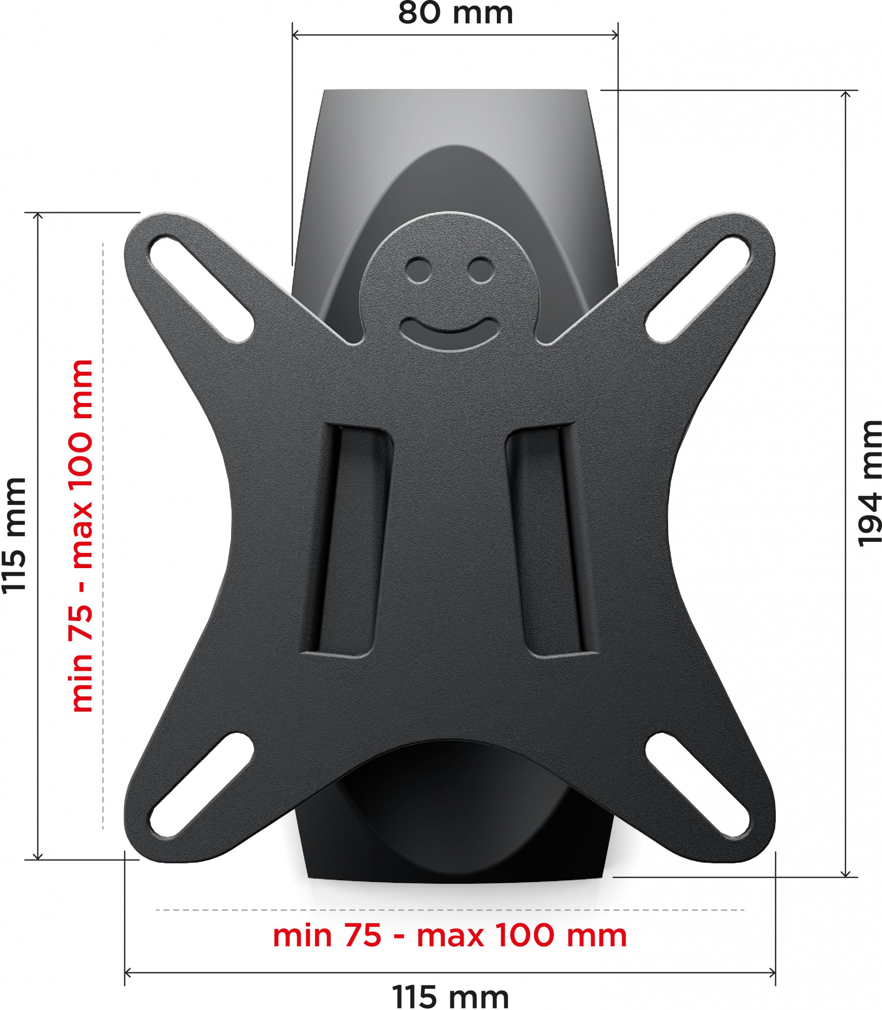 Кронштейн для телевизора Holder LCDS-5003 металлик 10"-26" макс.25кг настенный поворот и наклон