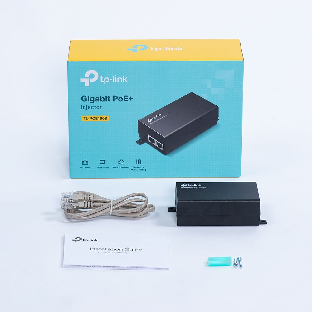Инжектор PoE+ TP-Link POE160S 10/100/1000BASE-T 100-240В(АС)