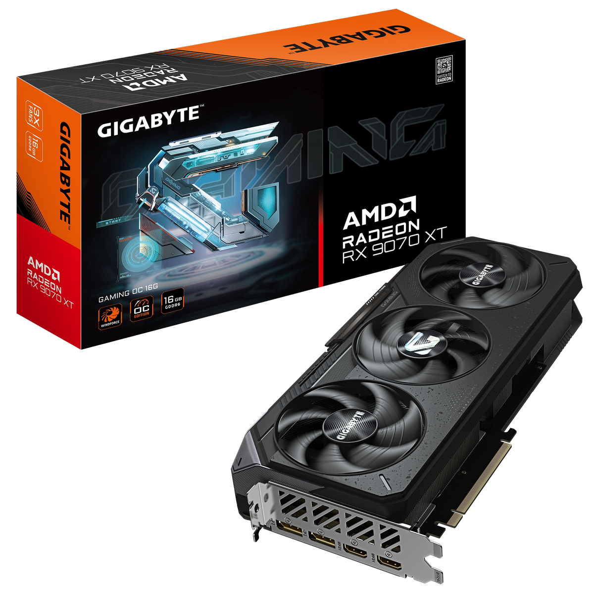 Видеокарта Gigabyte PCI-E 5.0 GV-R9070XTGAMING OC-16GD 1.0 AMD Radeon RX 9070XT 16Gb 256bit GDDR6 25
