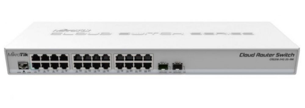 Коммутатор MikroTik CRS326-24G-2S+RM (L3) 24x1Гбит/с 2SFP+ управляемый