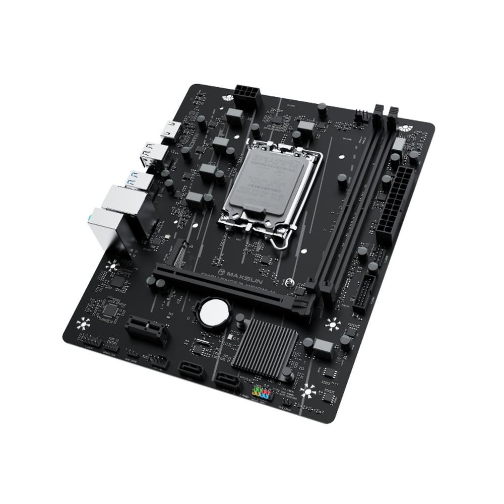Материнская плата MAXSUN MS-Challenger H610M-H, LGA1700, H610, 2*DDR4, 3*SATA3, M.2, 2*USB 3.2, 4*US