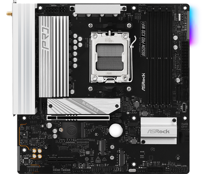 Материнская плата ASROCK B650M X3D WIFI, AM5, B650, 4*DDR5, 4*SATA, 3*M.2, 3*USB 3.2, 4*USB 2.0, Typ