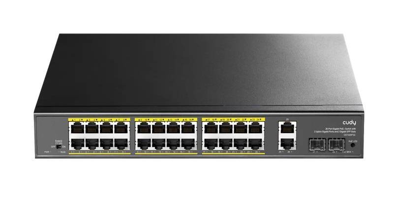 Коммутатор Cudy GS1026PS2 (L2) 26x1Гбит/с 2xКомбо(1000BASE-T/SFP) 2SFP 24PoE 300W неуправляемый
