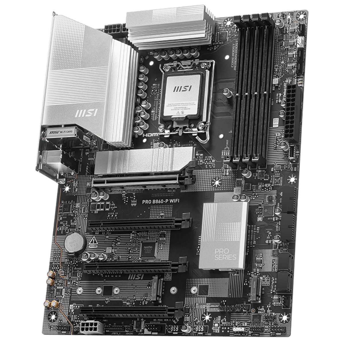 Материнская плата MSI PRO B860-P WIFI Soc-1851 Intel B860 4xDDR5 ATX AC`97 8ch(7.1) 5Gigabit RAID+HD