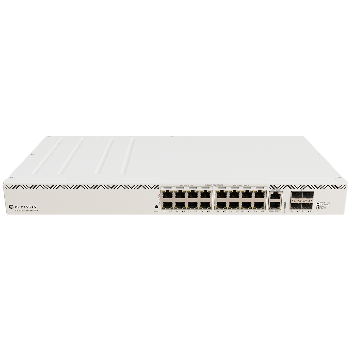 Коммутатор MikroTik CRS320-8P-8B-4S+RM (L3) 16x1Гбит/с 4xКомбо(10GBase-T/SFP+) 4SFP+ 16PoE 963W упра