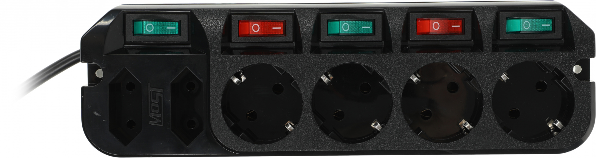 Сетевой удлинитель Most A10 1.6м (6 розеток) черный (коробка)