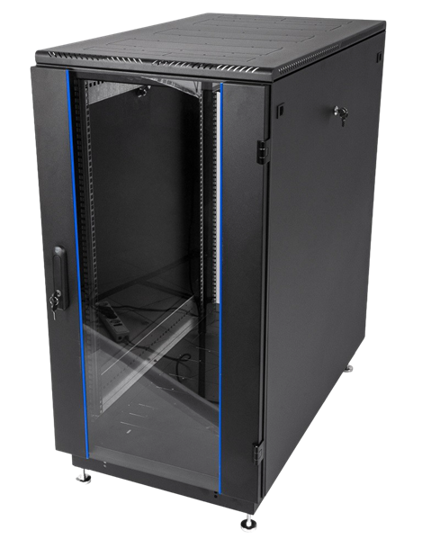 Шкаф ЦМО Шкаф телекоммуникационный напольный 24U (600  600) дверь стекло, чёрный