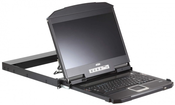 КВМ консоль ATEN 1U Ultra Short Depth 18.5” Short Depth USB HDMI Single Rail LCD Console (1920 x 108