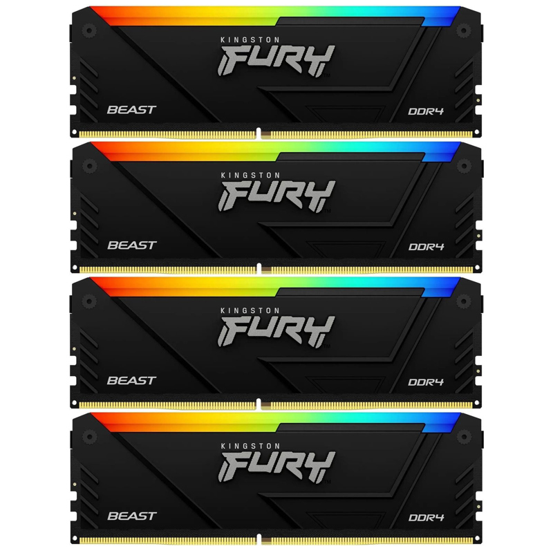 Память DDR4 4x8GB 3200MHz Kingston KF432C16BB2AK4/32 Fury Beast RGB RTL Gaming PC4-25600 CL16 DIMM 2