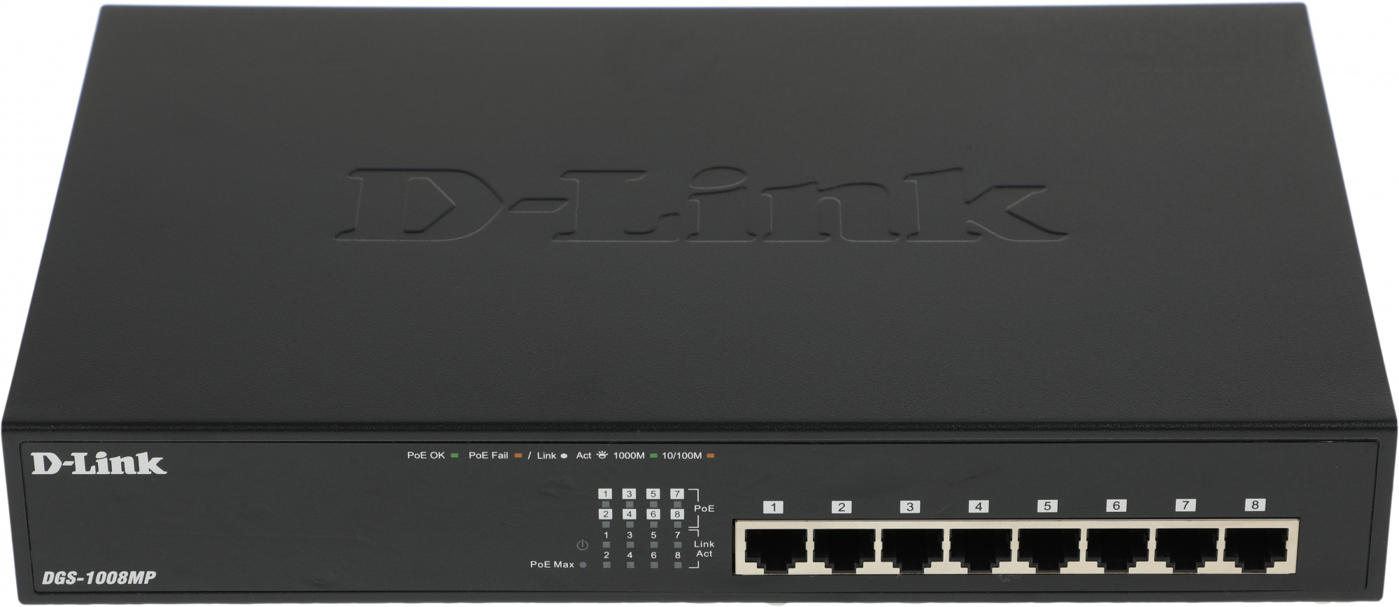 Коммутатор D-Link DGS-1008MP/B1A 8x1Гбит/с 8PoE+ 125W неуправляемый