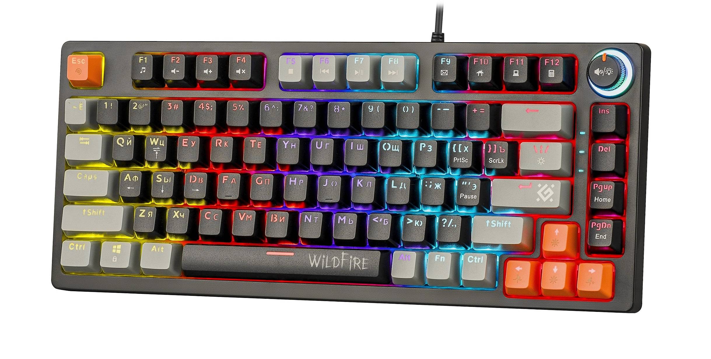 Клавиатура Defender Wildfire GK-213 механическая черный/серый USB Multimedia for gamer LED (45213) к