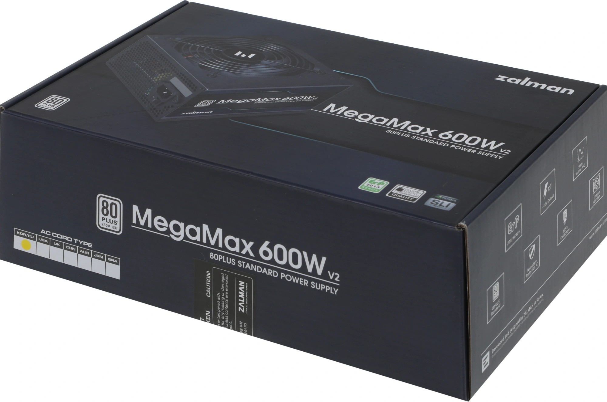 Блок питания Zalman ATX 600W ZM600-TXII V2 80+ white (20+4pin) APFC 120mm fan 6xSATA RTL