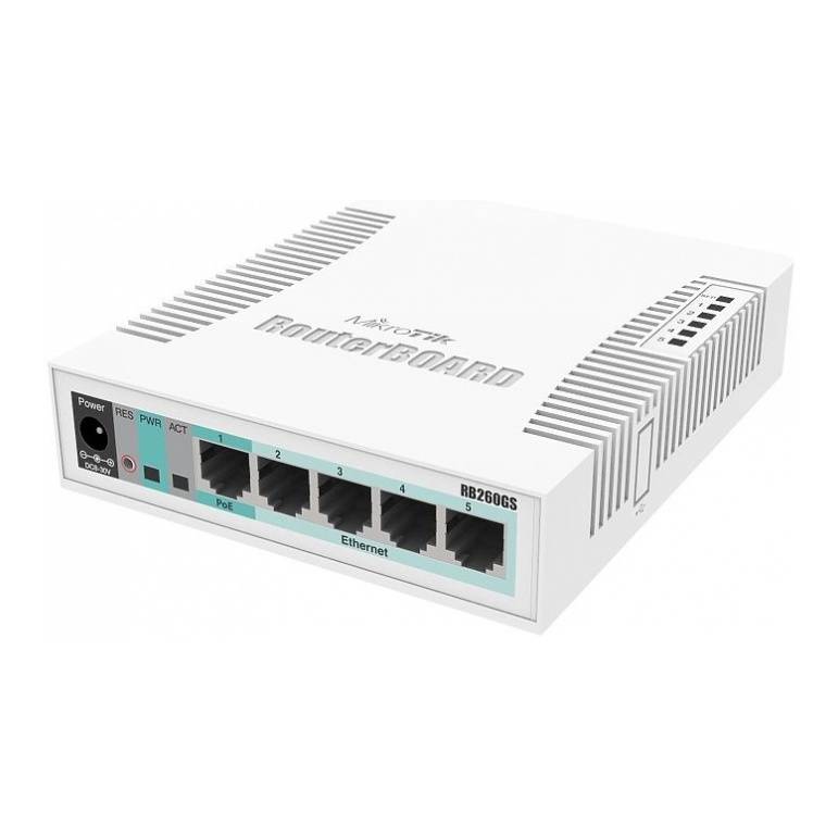 Коммутатор MikroTik RB260GS CSS106-5G-1S (L2) 5x1Гбит/с 1SFP управляемый