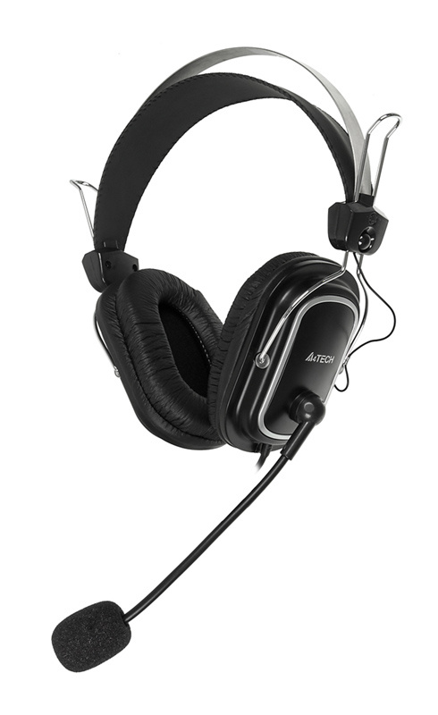 Наушники с микрофоном A4Tech HS-50 черный 2.5м мониторные оголовье