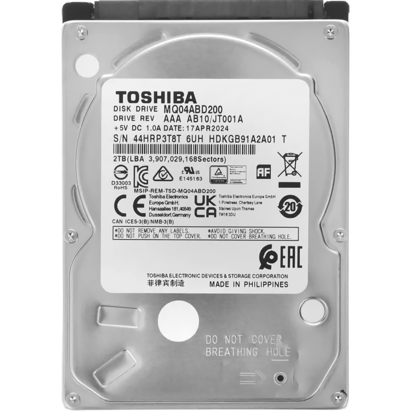 Жесткий диск Toshiba SATA 2TB 2.5" 6.0 Gbit/s 5400 rpm 128Mb  OFFICIAL RECERTIFIED 1 year warranty (