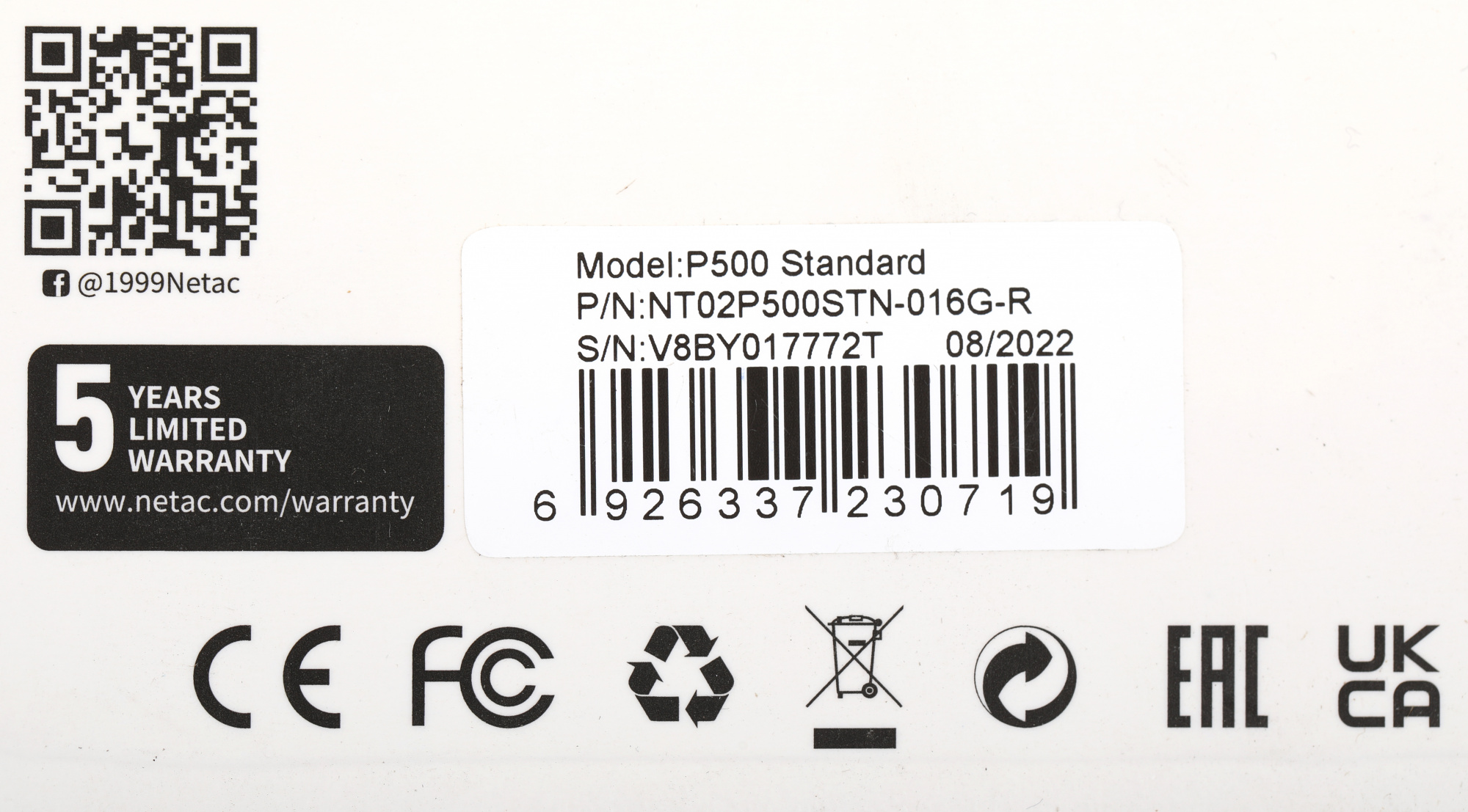 Флеш карта microSDHC 16GB Netac NT02P500STN-016G-R P500 + adapter