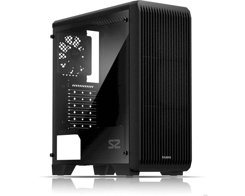 Корпус ZALMAN S2, ATX, BLACK, WINDOW, 2x3.5", 2x2.5", 2xUSB2.0, 1xUSB3.0, REAR 1x120mm