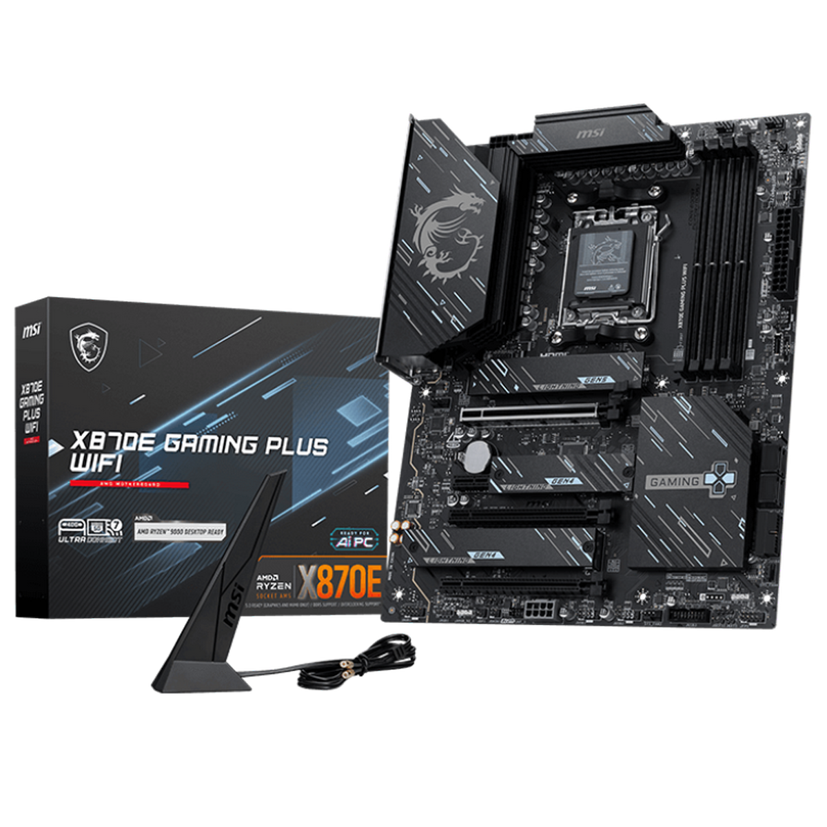 Материнская плата MSI X870E GAMING PLUS WIFI Socket AM5 AMD X870E ATX AC`97 8ch(7.1) 5Gigabit RAID+H