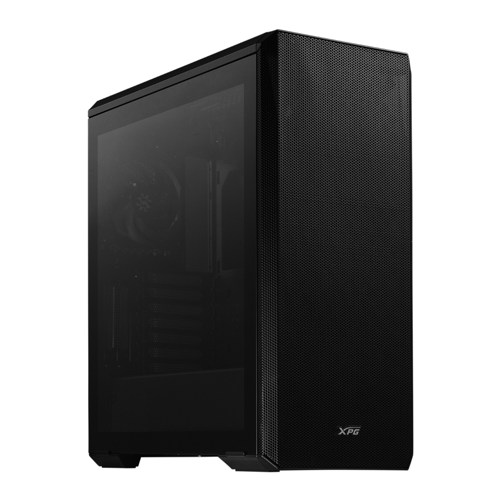 Корпус XPG DEFENDER BLACK [DEFENDER-BKCWW] (Midi-Tower, черный, TG, 120mm fan*3)