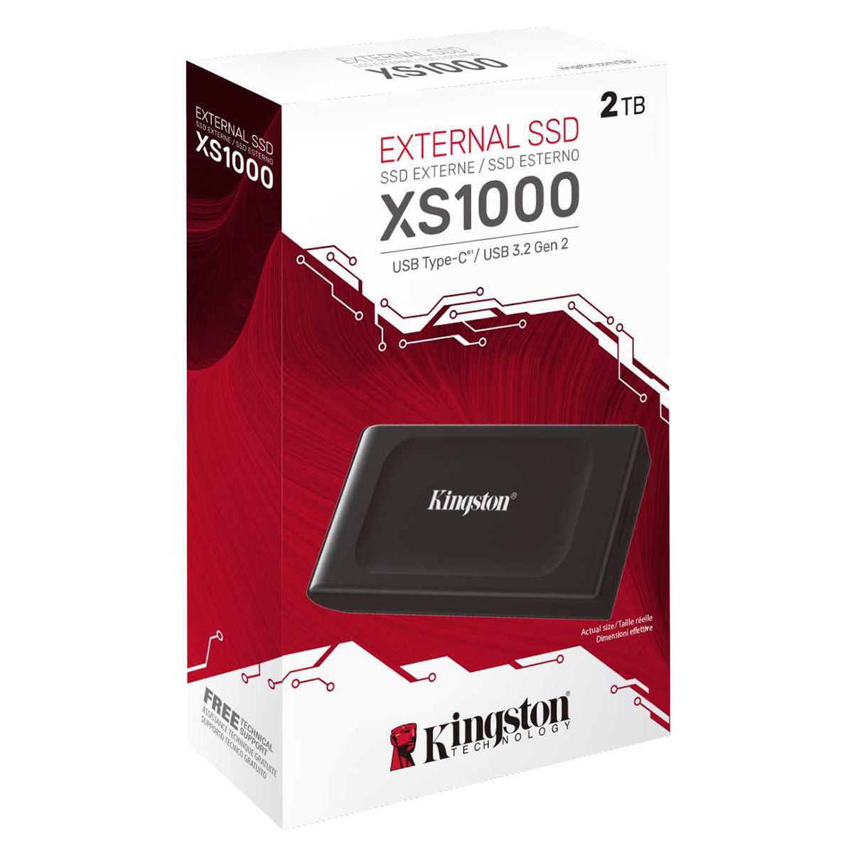 Накопитель SSD Kingston USB-C 2TB SXS1000/2000G SXS1000/1000G XS1000 черный