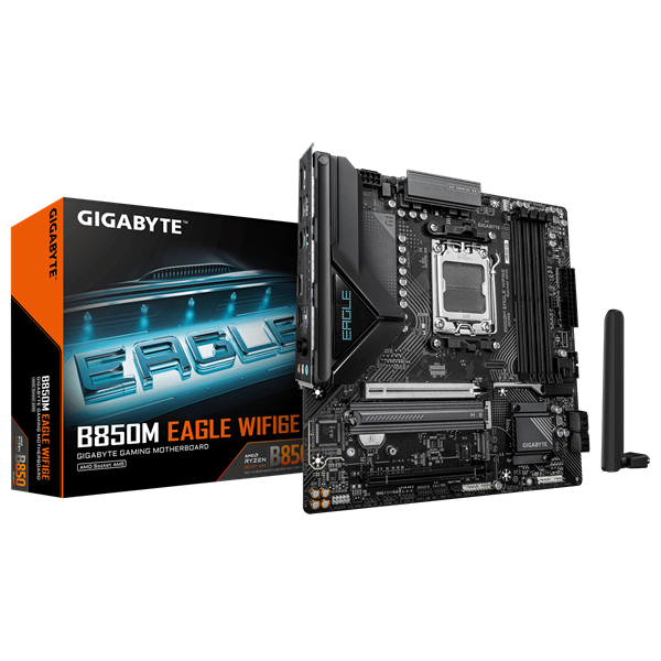 Материнская плата Gigabyte B850M EAGLE WIFI6E Socket AM5 AMD B850 4xDDR5 mATX AC`97 8ch(7.1) 2.5Gg R