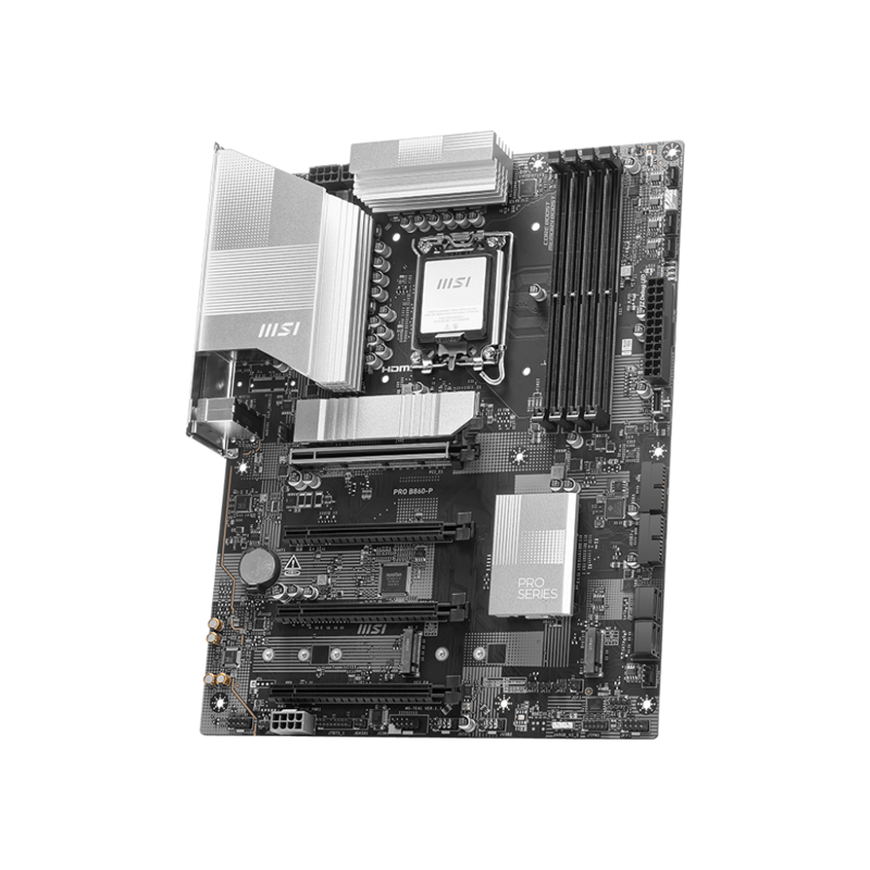 Материнская плата MSI PRO B860-P Soc-1851 Intel B860 4xDDR5 ATX AC`97 8ch(7.1) 5Gigabit RAID+HDMI+DP