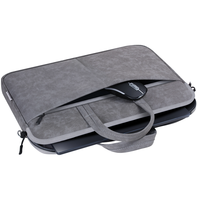 Сумка для ноутбука Solid 15.6" PU кожа, серый, карман