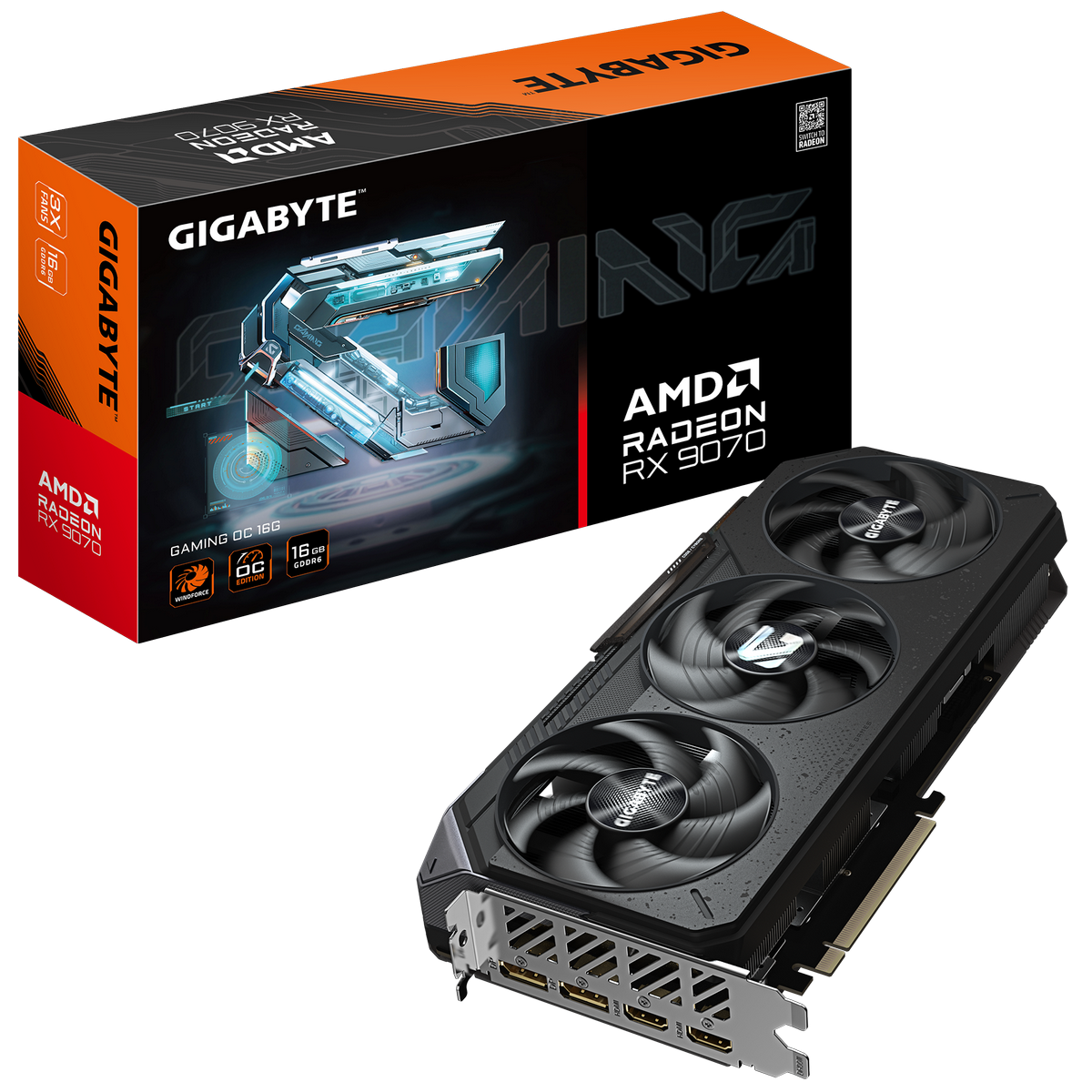 Видеокарта Gigabyte PCI-E 5.0 GV-R9070GAMING OC-16GD 1.0 AMD Radeon RX 9070 16Gb 256bit GDDR6 2210/2