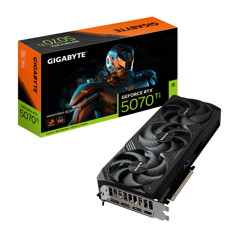 Видеокарта Gigabyte PCI-E 5.0 GV-N507TWF3OC-16GD 1.0 NVIDIA GeForce RTX 5070TI 16Gb 256bit GDDR7 249