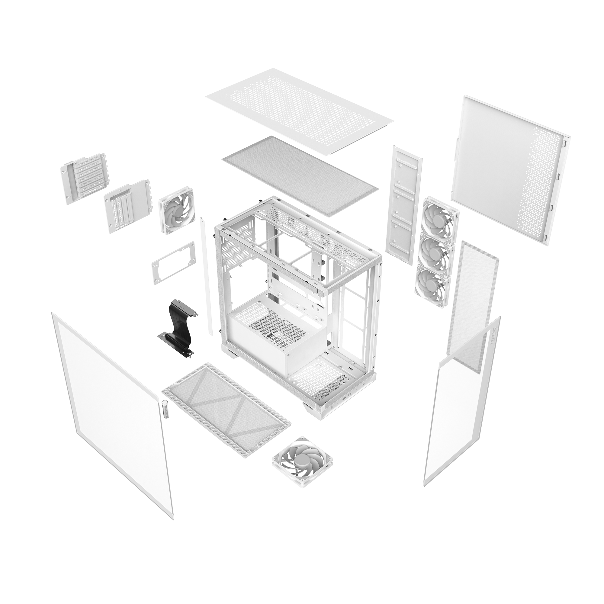 Корпус XPG INVADER X WHITE (INVADERXMT-WHCWW) Mid-Tower Gaming ATX PC Case with Panoramic View, Temp