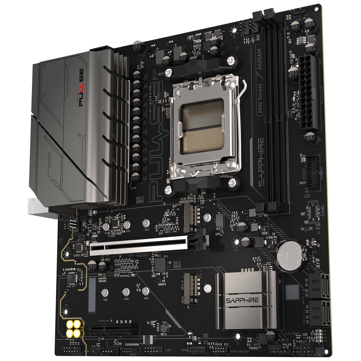 Материнская плата Sapphire A620AM PULSE A620, AM5, 2*DDR5, 1*PCIEx16, 1*PCIEx4, 2*M.2, 4*USB3.2Gen1,