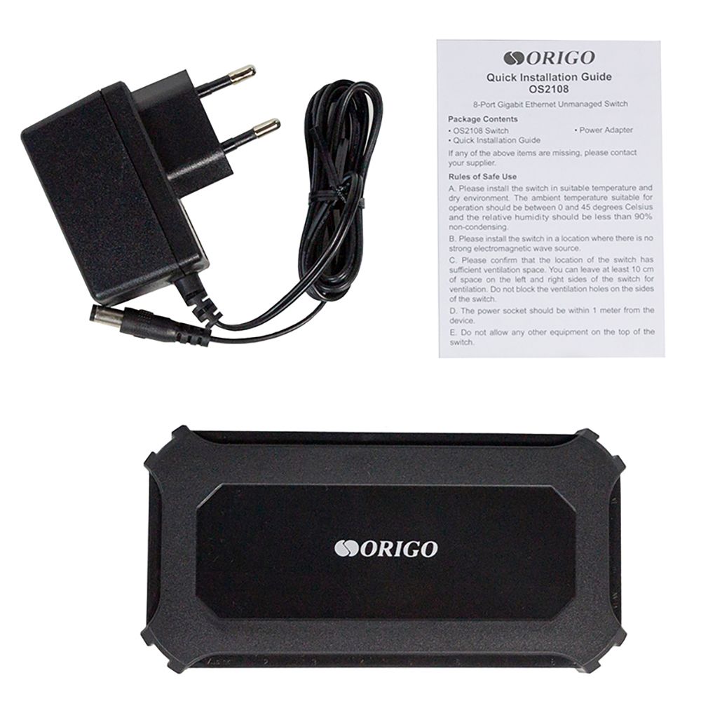 Коммутатор Origo OS2108 OS2108/A1A (L2) 8x1Гбит/с неуправляемый