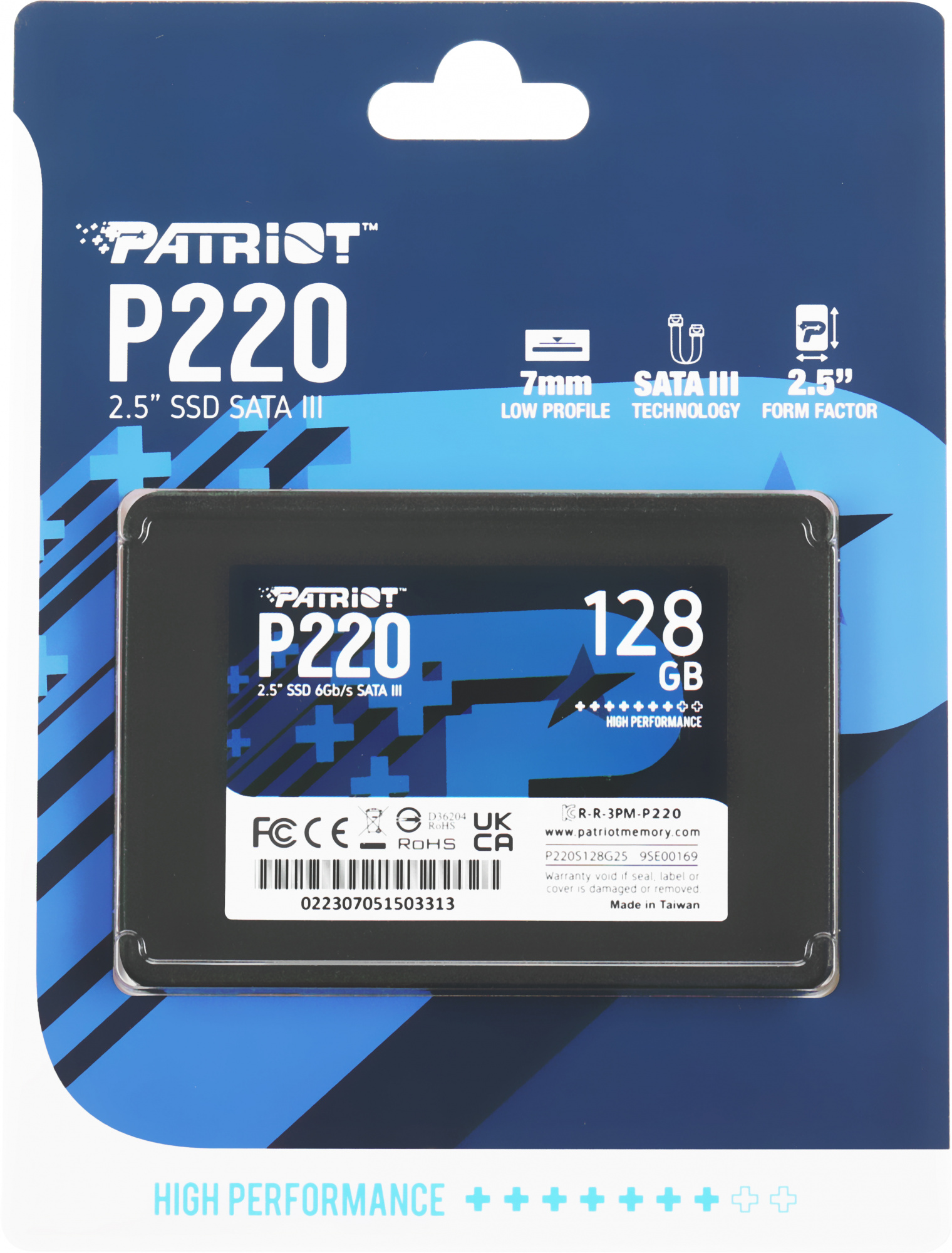 Накопитель SSD Patriot SATA-III 128GB P220S128G25 P220 2.5"