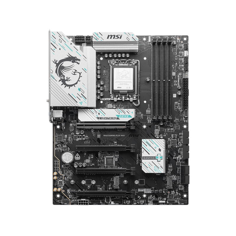 Материнская плата MSI B860 GAMING PLUS WIFI Soc-1851 Intel B860 4xDDR5 ATX AC`97 8ch(7.1) 5Gigabit R