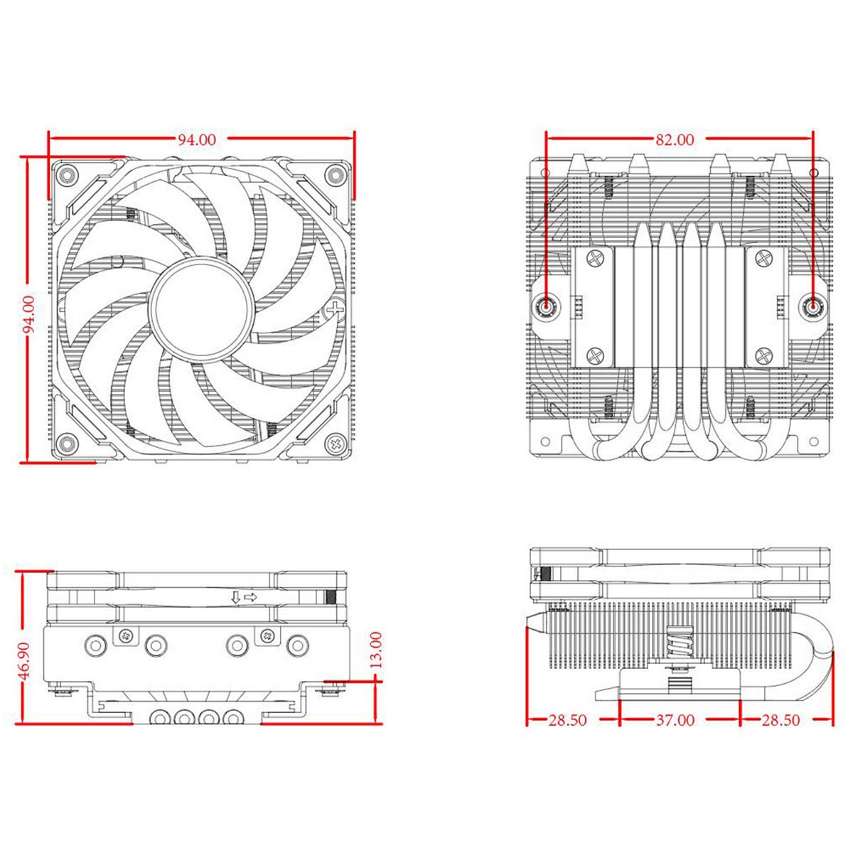 Устройство охлаждения(кулер) ID-Cooling IS-40-XT Soc-AM5/AM4/1200/1700/1851 черный 4-pin 14-35.2dB A