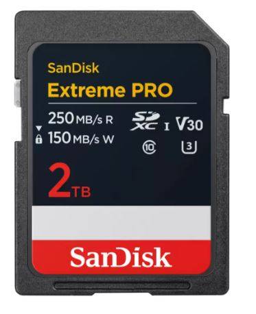 Флеш карта SD 2TB SanDisk SDHC 10 UHS-I A2 C10 V30 U3 Extreme Pro 250MB/s