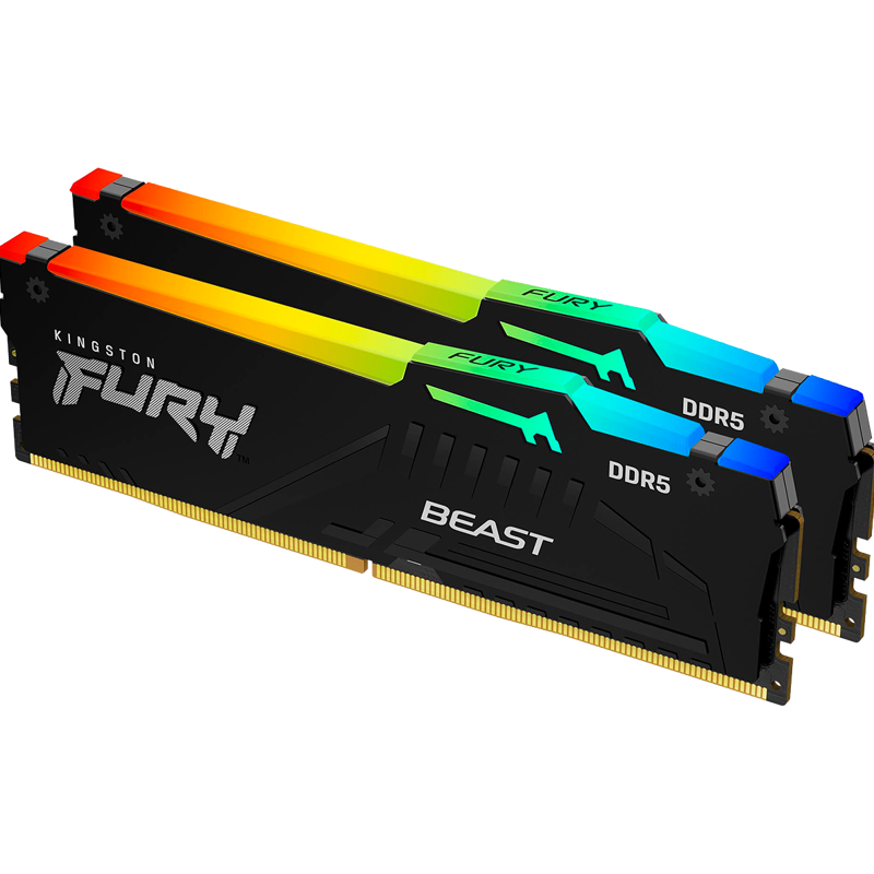 Память DDR5 2x32GB 5200MHz Kingston KF552C40BBAK2-64 Fury Beast RGB RTL Gaming PC5-41600 CL40 DIMM 2