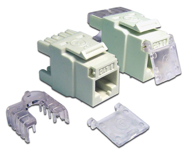 Модуль Модуль Keystone, RJ45, кат.6, UTP, 180 градусов, со шторкой, белый