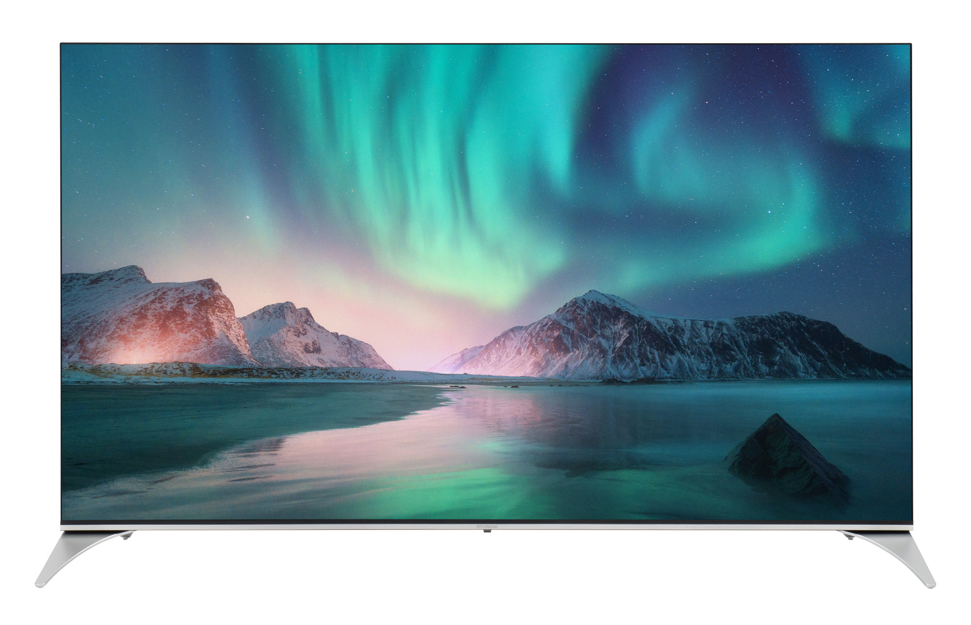 Телевизор QLED Hyundai 65" H-LED65QBU7500 Android TV Frameless черный/серебристый 4K Ultra HD 60Hz D
