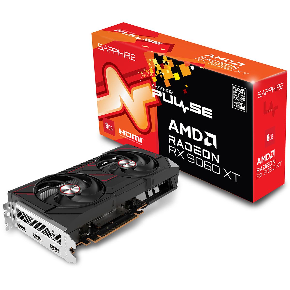 Видеокарта Sapphire PCI-E 5.0 11350-04-20G PULSE AMD RADEON RX 9060 XT GAMING OC 8GB DUAL AMD Radeon