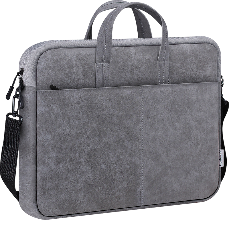 Сумка для ноутбука Solid 15.6" PU кожа, серый, карман