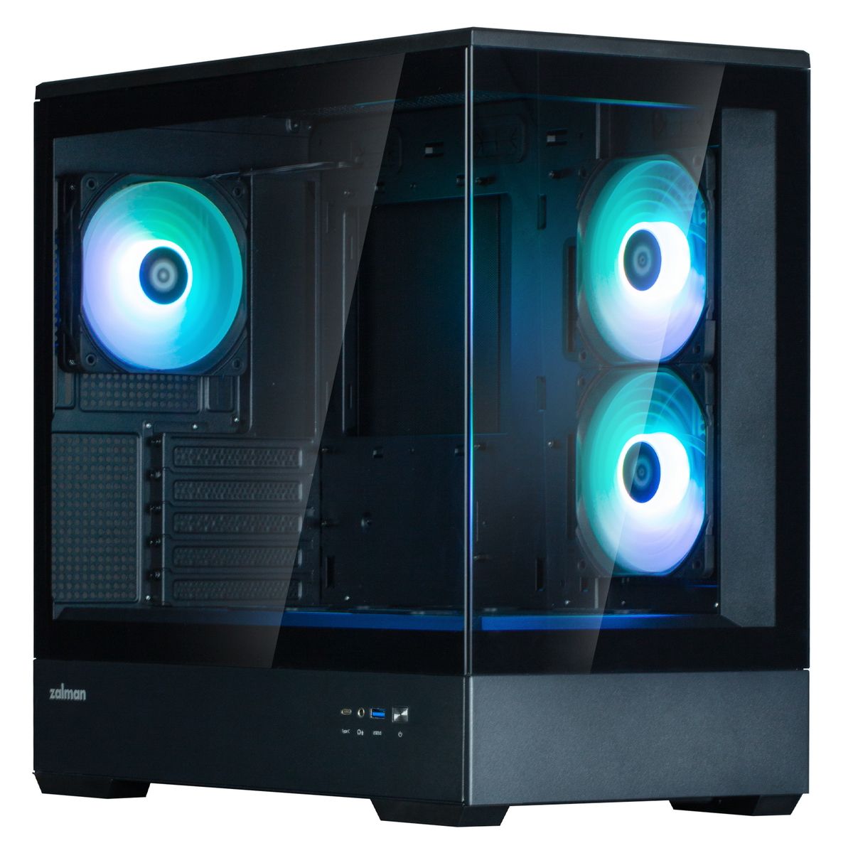 Корпус для ПК Zalman P30 Black V2 mATX Mini Tower PC Case, ARGB Fanx3